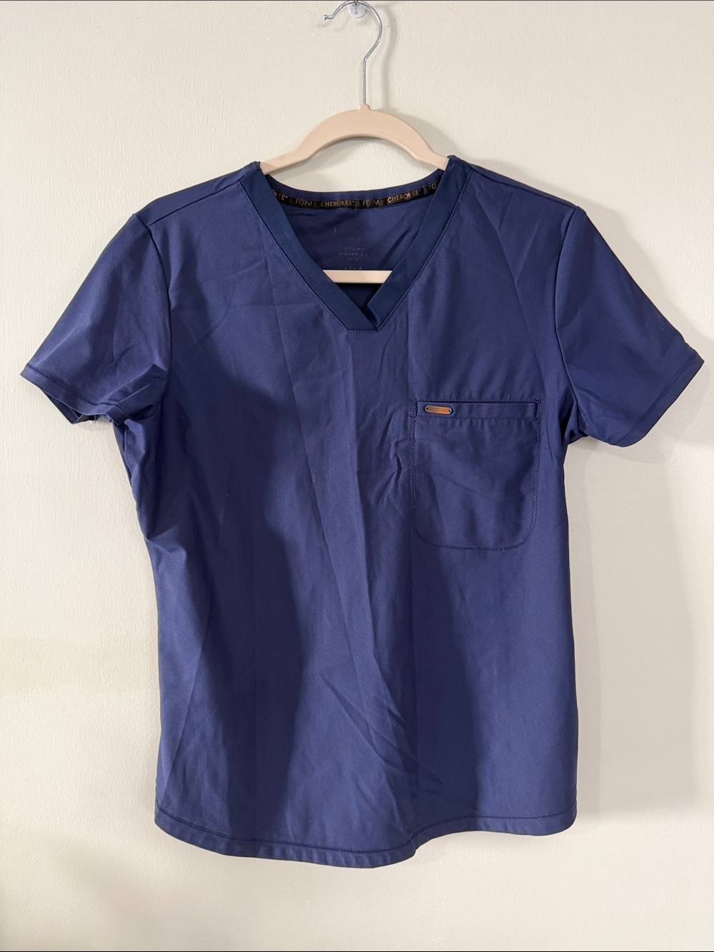 Cherokee Form Navy V-Neck Short Sleeve Scrub Top